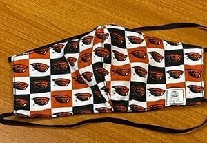 Fitted Face Mask with 2 Rows of Elastic, Ducks or Beavers, Small or Large - Beavers Large